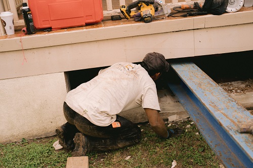 Foundation being prepared for elevated house